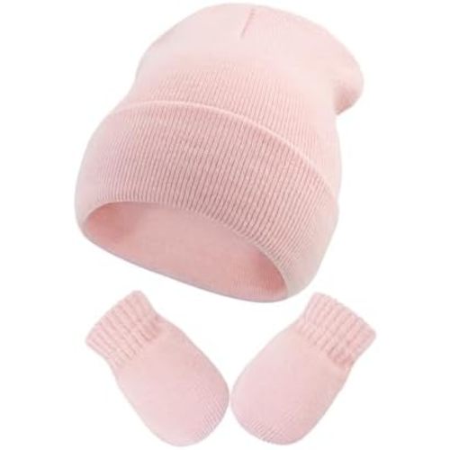 Baby Beanie Toddler Winter Hat Mittens Set Infant Baby Boys Beanies Soft Knit Newborn Hats for Girls
