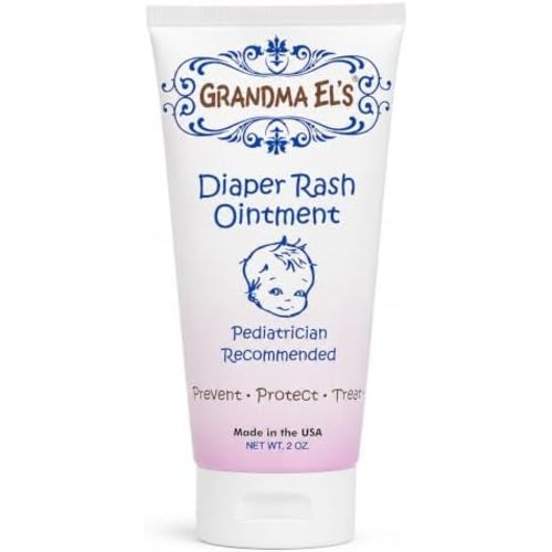 Grandma El's Diaper Rash Ointment, 2 oz Tube – Baby Skin Protectant for Diaper Area – Helps Soothe & Protect Delicate Skin – Helps Relieve Chafing & Moisture Discomfort