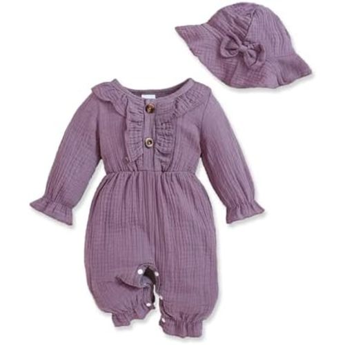 Newborn Baby Girl Clothes Infant One-Piece Romper+Jumpsuit+Bodysuit+Headband Fall Winter Outfits New Born Set
