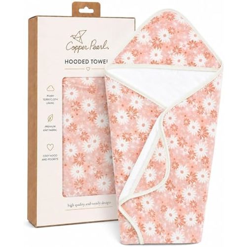 Copper Pearl Hooded Bath Towels Premium Knit/Terry Cloth Baby Towels with Hood, Pockets, and Cool Designs - Great to Gift and Make Bath Time Fun - Baby Bath Towel, Penny