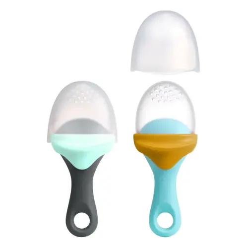 Boon Pulp Feeder- Blue and Mustard + Grey and Mint - 2 Pack | Baby Bunting AU