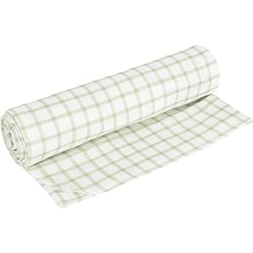 Under The Nile Organic Cotton Muslin Swaddle Blanket - Sage Windowpane, 47" x 47"