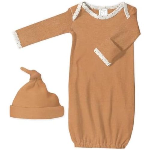SwaddleDesigns Softest Cotton Baby Pajama Gown with Foldover Mitten Cuffs for Infant Boy and Girl, Newborn, 0-3 Months