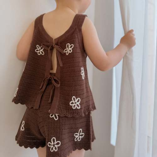 Daisy Knit Tie Set - Espresso – Blossom and Pear