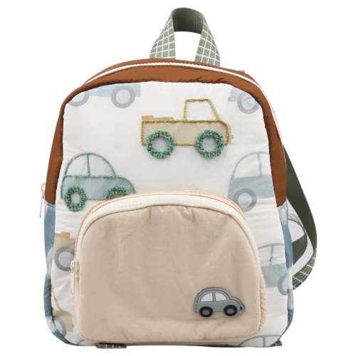 Hiroekza Small Color Block Cute Embroidery Backpack for Student - Lightweight Mini Schoolbag for School, Travel, Shopping - 10.62 x 9.84 inches