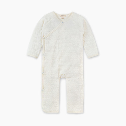Burt's Bees Baby Quilted Bee Wrap Front Jumpsuit - White, Newborn