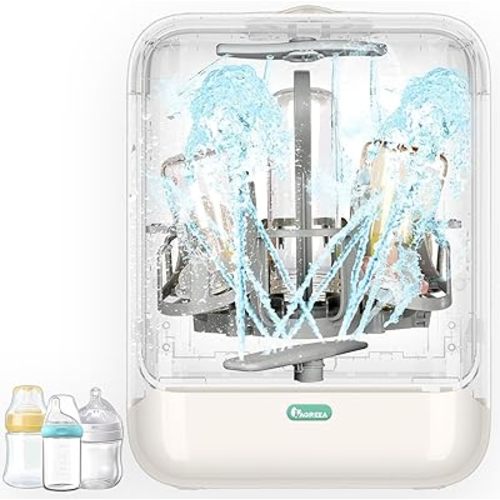 IAGREEA Baby Bottle Washer, Sterilizer and Dryer, All-in-One Pro Cleaning Machine for Bottles, Pump Parts & Baby Essentials, Effortless Care, Replaces Hand Washing, BPA-Free, 72-hour Storage