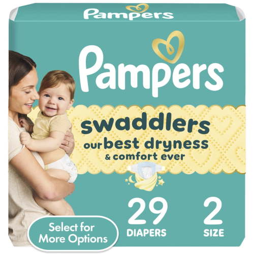 Pampers Diapers Size 2, 29 Count with Leak Protection, Blowout Barrier, Breathe Free Liner