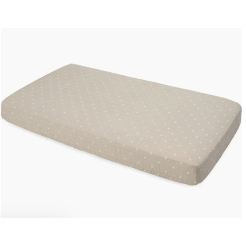 Little Unicorn Cotton Muslin Crib Sheet - Taupe Cross