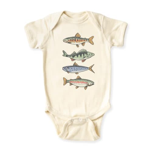 Trout Fish Baby Bodysuit Fishing Tshirt for Kids Toddler Tee Cute Baby Gift for Baby Clothes Fishing Outfit