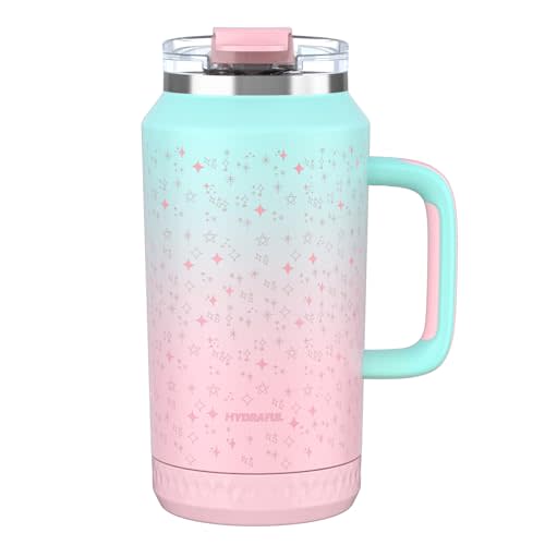 Hydraful 64 oz Tumbler with Handle and Straw - 100% Leak-Proof - Insulated Cup Reusable Stainless Steel Large Water Bottle Travel Mug for Gym, Hiking, and Camping - Gifts for Women Men Him Her
