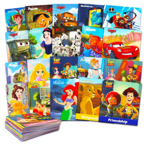 Disney Story Books Collection Set for Toddlers, Kids 3-5 - Bundle of 20 Disney and Pixar Books for Boys, Girls Featuring Cars, Toy Story, Princess, More | Bulk Disney Board Books for Kids