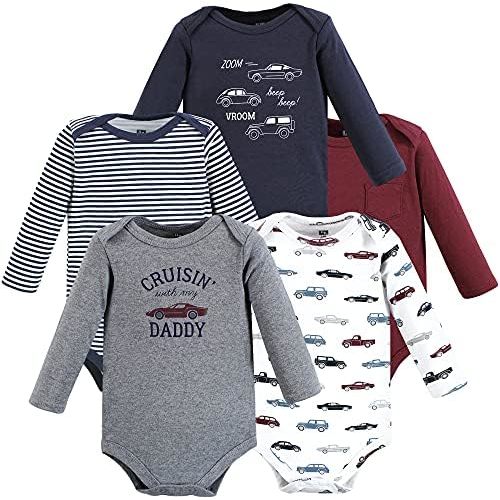 Hudson Baby baby-boys Cotton Long-sleeve Bodysuits 5-pack