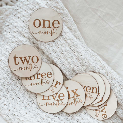 Monthly Milestone Wood Announcement | Large Font
