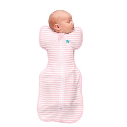 Love to Dream Swaddle UP, 1.0 TOG, Baby Sleep Sack, Self-Soothing Swaddles for Newborns, Improves Sleep, Snug Fit Helps Calm Startle Reflex, Newborn Essentials for Baby, Small 8-13lbs, Stripe Pink