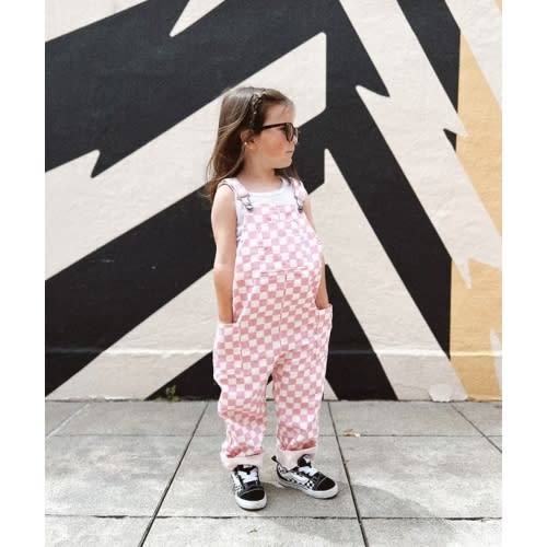 Pink Checkered Overalls