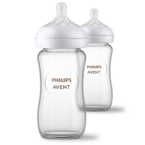 Philips Avent 8-oz. 2-pk. Natural Glass Baby Bottles with Natural Response Nipples