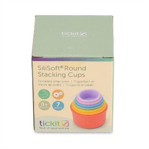 TickiT® SiliSoft® Round Stacking Cups, Rainbow, Set of 7