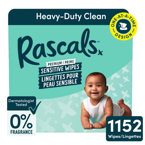 Rascals Premium Sensitive Alcohol Free Baby Wipes, Carton, 1152 Count, for Sensitive Skin - Walmart.ca