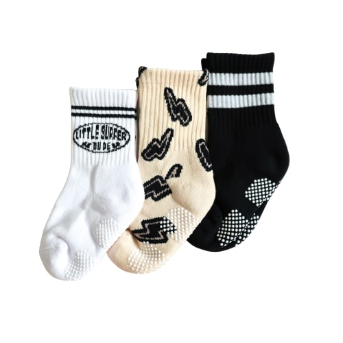 Black Little Surfer Dude Neutral sock combo