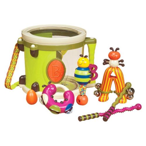 B. toys Toy Drum Set 7 Instruments - Parum Pum Pum: Music Percussion, Social Skills, Fine Motor Development