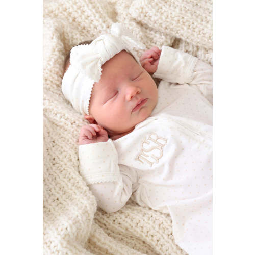 Picot Trim Knit Large Bow Headwrap