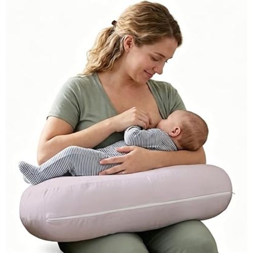 U-Shaped Nursing Pillow with Washable Cover,Blush