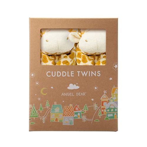 Angel Dear - Brown Giraffe, Cuddle Twins Blankie Set, 2 Count (Pack of 1)