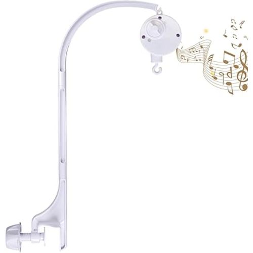 24 inch Baby Crib Mobile Bed Bell Holder Arm Bracket, with Music Box, The Foundation can be Adjusted Width-DIY Toy Decoration