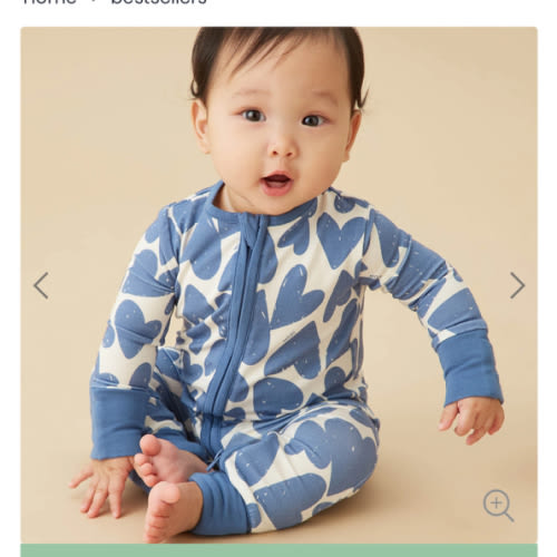 Blue Hearts Clever Zip Baby Pajamas Blue Hearts / Newborn