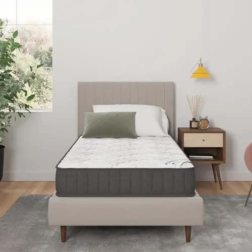 Ottomanson 9" Hybrid Twin Mattress - Firm - Made in USA - Individually Pocketed Coils & CertiPUR-US Foam - Fiberglass-Free - Bed in a Box