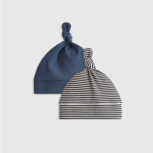 The Softest Rib Hat (2-Pack) in Deep Sea Blue/Navy Stripe