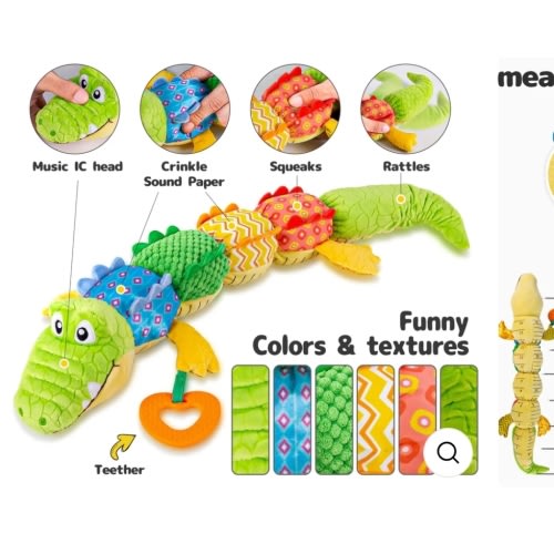 The Cuddle Croc, Musical Stuffed Infant Activity Toy with Teether, Rat – Smart Kids Planet