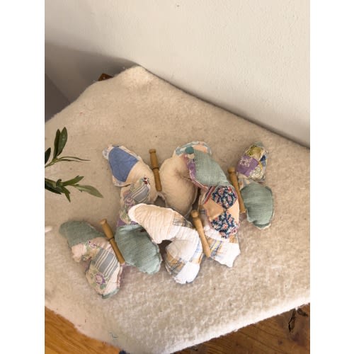 butterfly made from a vintage quilt