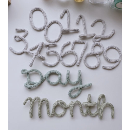 Knit Baby Milestone Numbers & 'Month' Set: Photo Prop