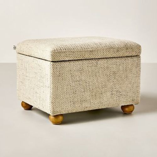 Upholstered Storage Ottoman - Flax - Hearth & Hand™ With Magnolia Furniture