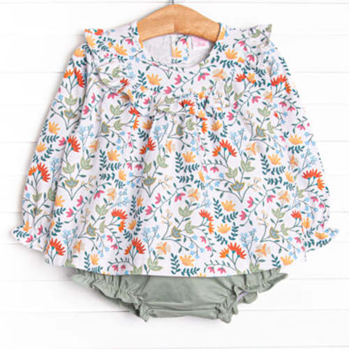 Emily Diaper Set, Green Floral – Stitchy Fish