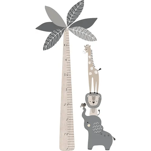 Lambs & Ivy Jungle Safari Tree with Animals Kids Growth Chart Wall Decals