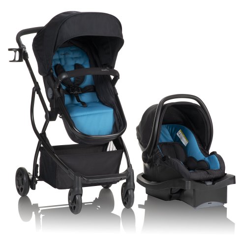 Evenflo Urbini Omni Plus Travel System Stroller, Two-Tone Fjord Blue