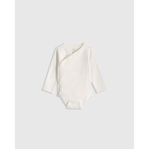 100% Organic Cotton Long Sleeve Kimono Bodysuit - Baby in Navy