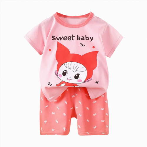 TOWED22 Toddler Baby Girl Summer Clothes Outfit Funny Letter T Shirt Top Short Set Infant Girl Clothes 6 12 18 months 2T 3T(Watermelon Red,6-12 M)