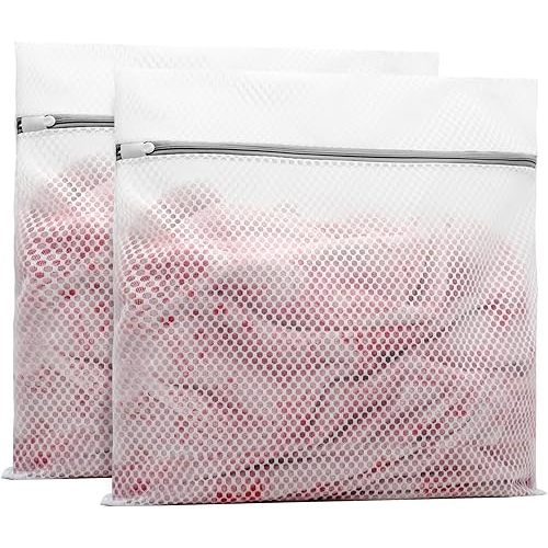 Amazon.com: 2Pcs Durable Mesh Laundry Bags for Delicates Zippered Wash Bags for Lingerie Silk Hosiery Sweaters : Home & Kitchen