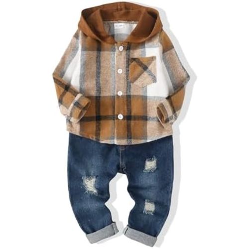 XUANHAO Toddler Boy Clothes Infant Baby Boy Outfits 12 18 24 Months 2T 3T 4T 5T Hoodie Jeans Pants Set Fall Winter Clothing