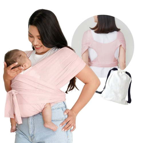 Adjustable Baby Wrap Carrier Cooling Air-Mesh, Easy to Wear Baby Carrier Sling, Baby Carriers Newborn to Toddler 8-35lbs