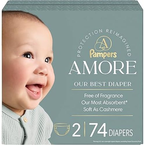 Pampers Amore, Size 2 (10-22 lbs), 74 Count, Our Best Diaper