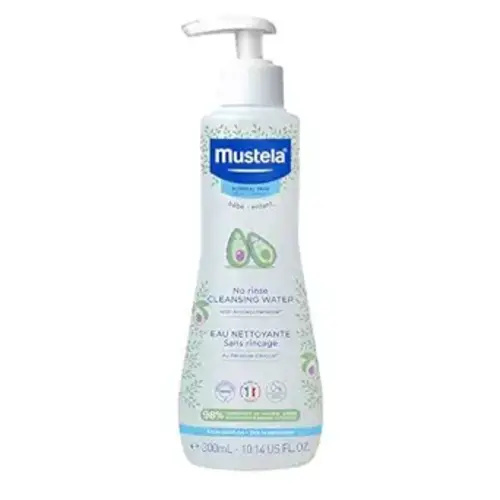 MUSTELA: Baby Cleansing Water. No-rinse micellar water - with natural avocado & aloe vera for baby’s face, body & diaper - 1 pack