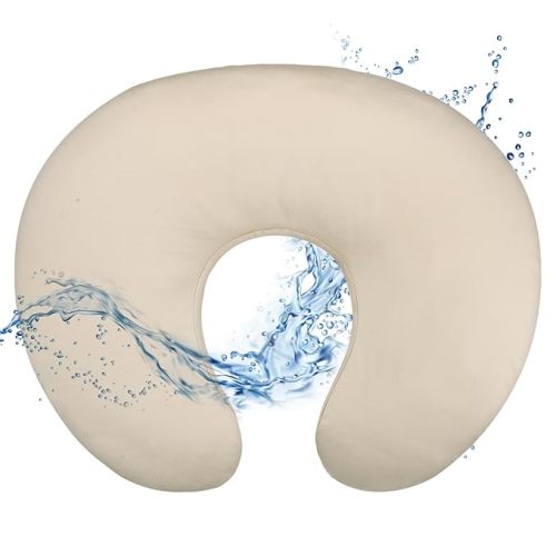 Hooyax Baby Waterproof Nursing Cover, Stretchy Nursing Covers for Breastfeeding, Adorable Infant Feeding Pillow Slipcover for Baby Boy and Girls (Khaki)