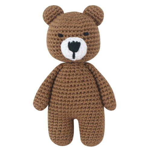 Hand Made Baby Toy Cotton Crochet Bear Doll Stuffed Super Soft Machine Washable Knit Toy for Infants