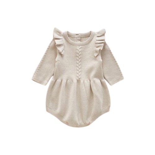 Lizzie Ruffle Sleeve Knit Cotton Bodysuit