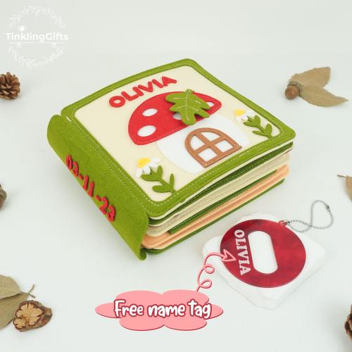 Personalized Felt Quiet Book, Montessori Sensory Toy, First Birthday Keepsake